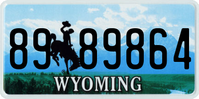 WY license plate 8989864