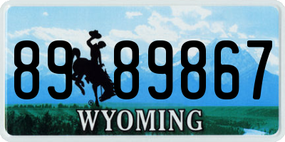 WY license plate 8989867