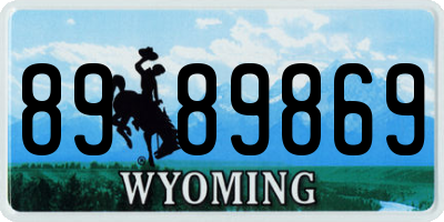 WY license plate 8989869