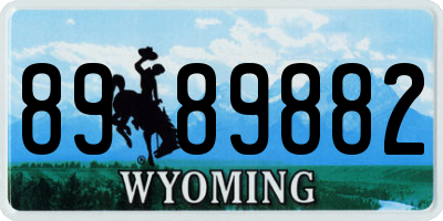 WY license plate 8989882