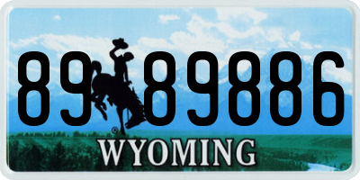 WY license plate 8989886