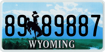 WY license plate 8989887
