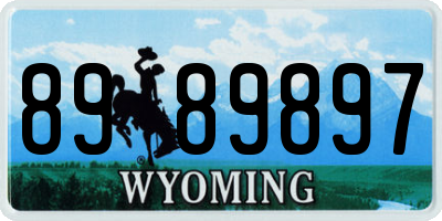 WY license plate 8989897