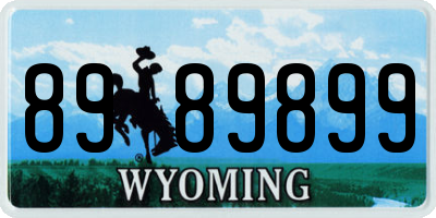WY license plate 8989899