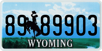 WY license plate 8989903
