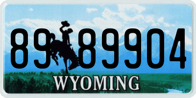 WY license plate 8989904