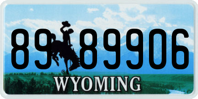WY license plate 8989906