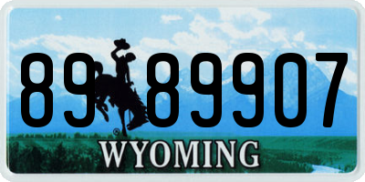 WY license plate 8989907