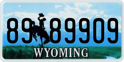 WY license plate 8989909