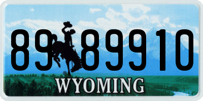 WY license plate 8989910