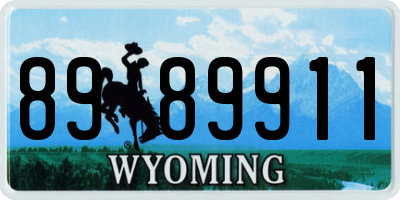 WY license plate 8989911