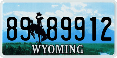 WY license plate 8989912
