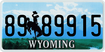 WY license plate 8989915
