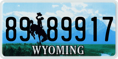 WY license plate 8989917