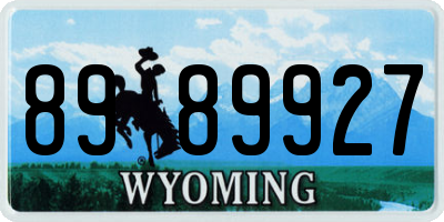 WY license plate 8989927