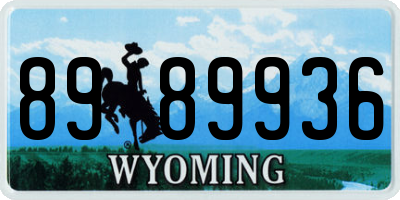 WY license plate 8989936