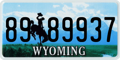 WY license plate 8989937
