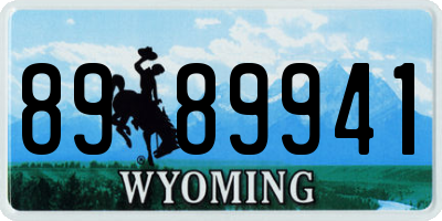 WY license plate 8989941