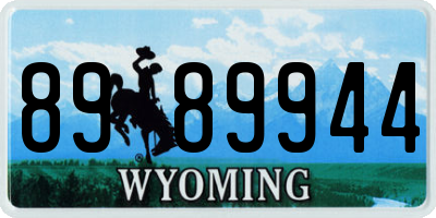 WY license plate 8989944