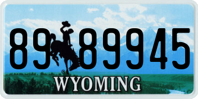 WY license plate 8989945
