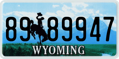 WY license plate 8989947