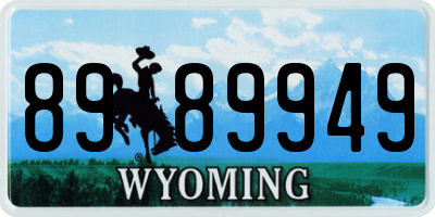 WY license plate 8989949