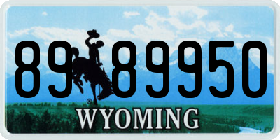 WY license plate 8989950