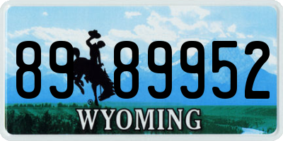 WY license plate 8989952