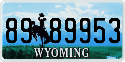 WY license plate 8989953