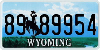 WY license plate 8989954