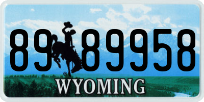 WY license plate 8989958