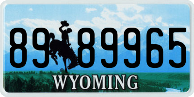 WY license plate 8989965