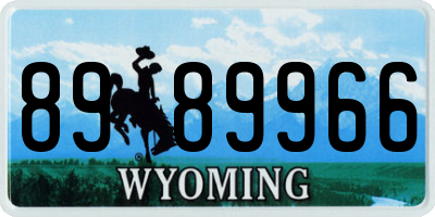 WY license plate 8989966