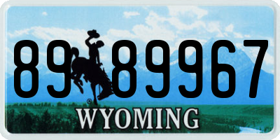 WY license plate 8989967