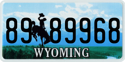 WY license plate 8989968