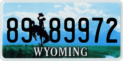 WY license plate 8989972
