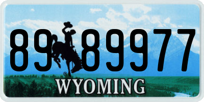 WY license plate 8989977