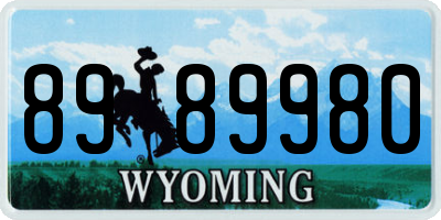 WY license plate 8989980