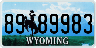 WY license plate 8989983