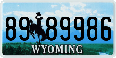 WY license plate 8989986