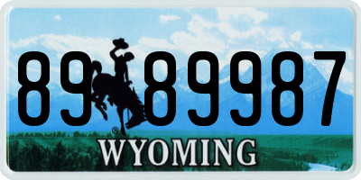 WY license plate 8989987