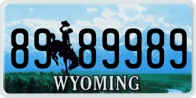 WY license plate 8989989