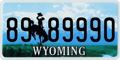 WY license plate 8989990