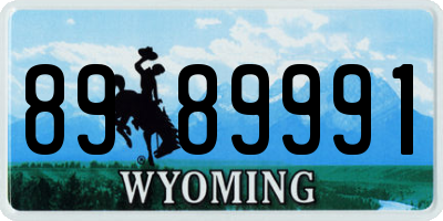 WY license plate 8989991