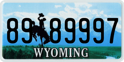 WY license plate 8989997