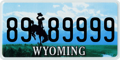 WY license plate 8989999