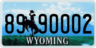 WY license plate 8990002