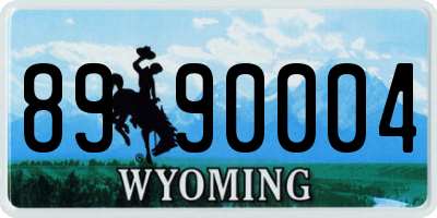 WY license plate 8990004