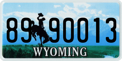 WY license plate 8990013