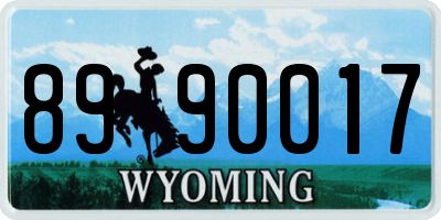 WY license plate 8990017